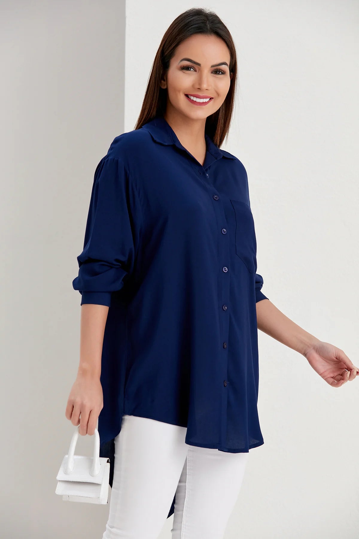 OVERSIZE SHIRT IN NAVY