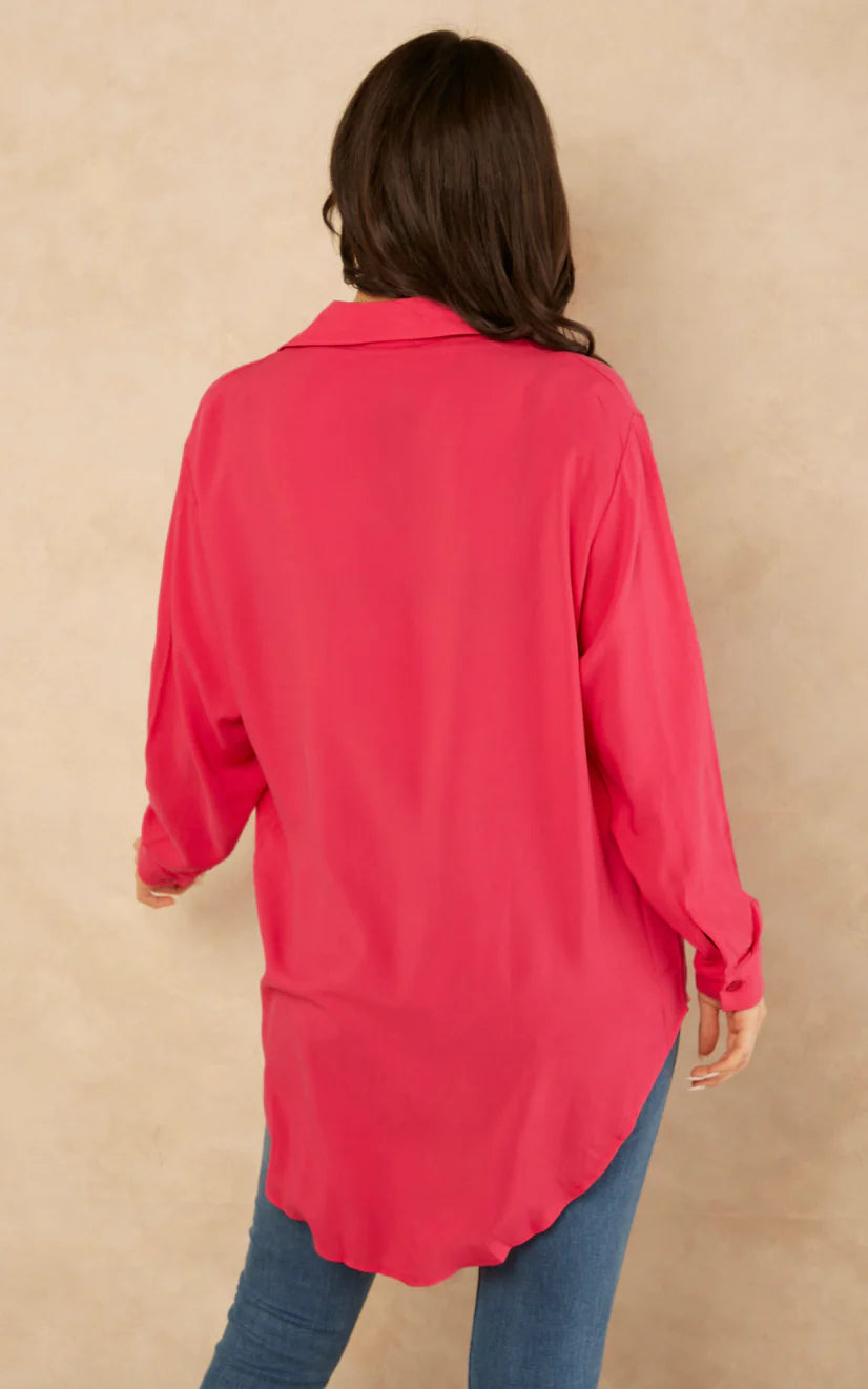 OVERSIZE SHIRT IN HOT PINK / FUCHSIA
